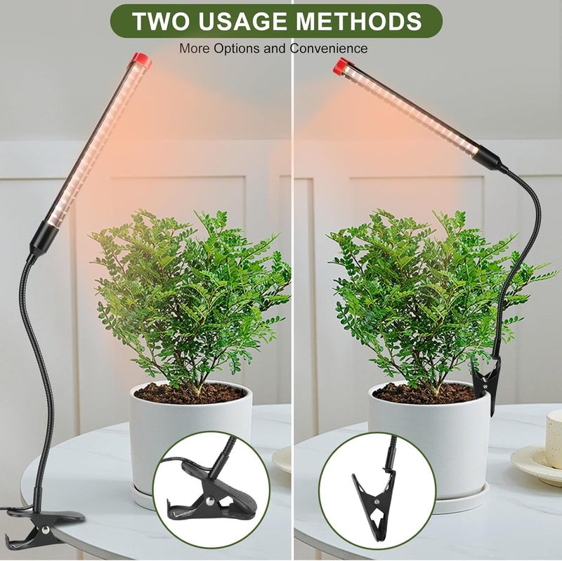 FECiDA 4-Pack Clip Grow Lights for Indoor Plants with Timer 4,8,12 Hr, 9W Power Home Plug, 2025 Brightest Mini LED Grow Light for Bonsai, Pot Plants, Small Full Spectrum Plant Growing Lamps - Image 2